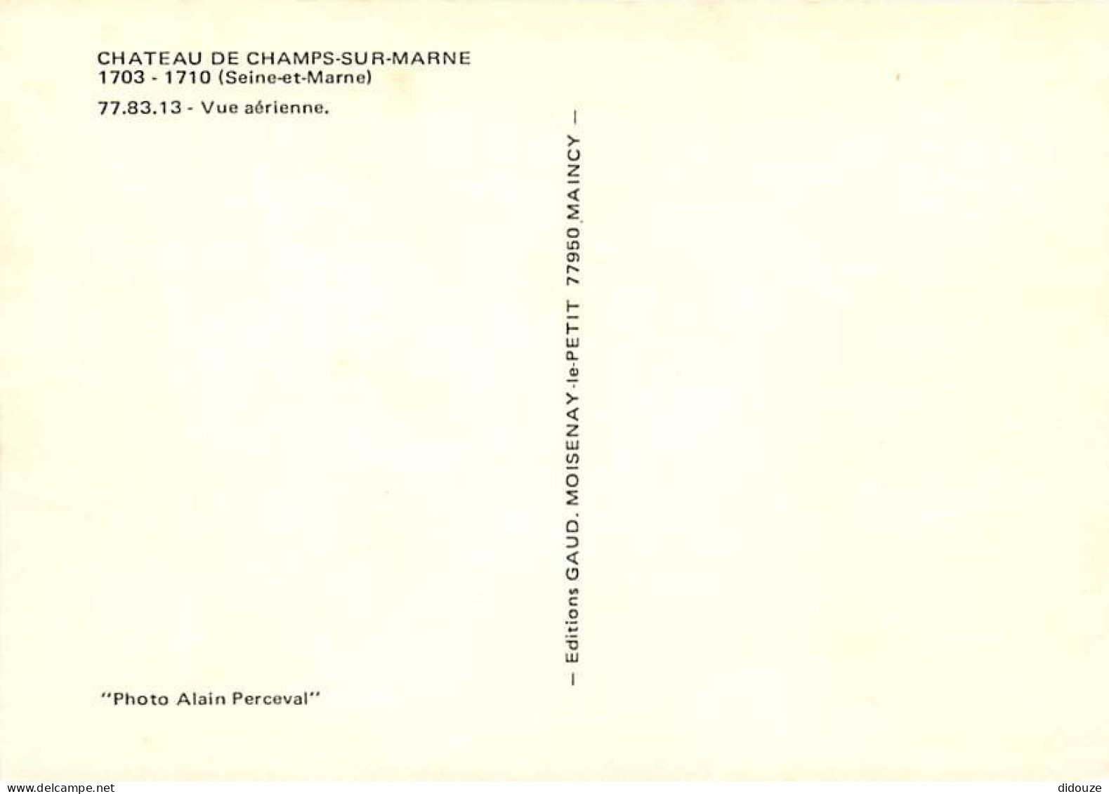 77 - Champs Sur Marne - Le Château - Vue Aérienne - Carte Neuve - CPM - Voir Scans Recto-Verso - Other & Unclassified