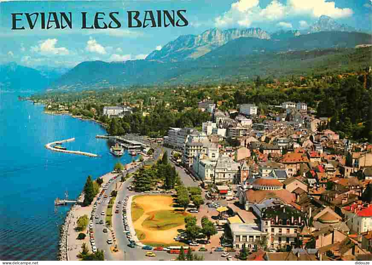 74 - Evian Les Bains - Vue Générale Aérienne - Le Lac Léman - La Ville - Mes Montagnes Du Chablais - La Dent D'Oche - CP - Evian-les-Bains