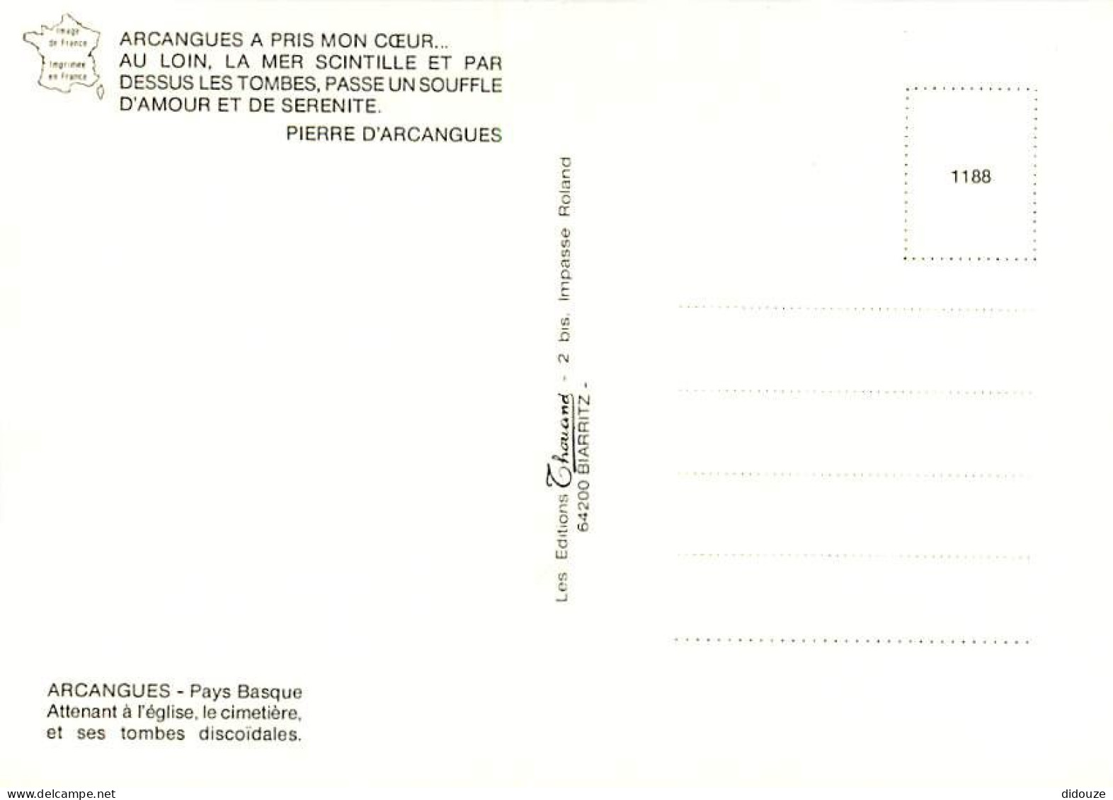 64 - Arcangues - Attenant à L'église  Le Cimetière  Et Ses Tombes Discoïdales - Fleurs - Carte Neuve - CPM - Voir Scans  - Andere & Zonder Classificatie