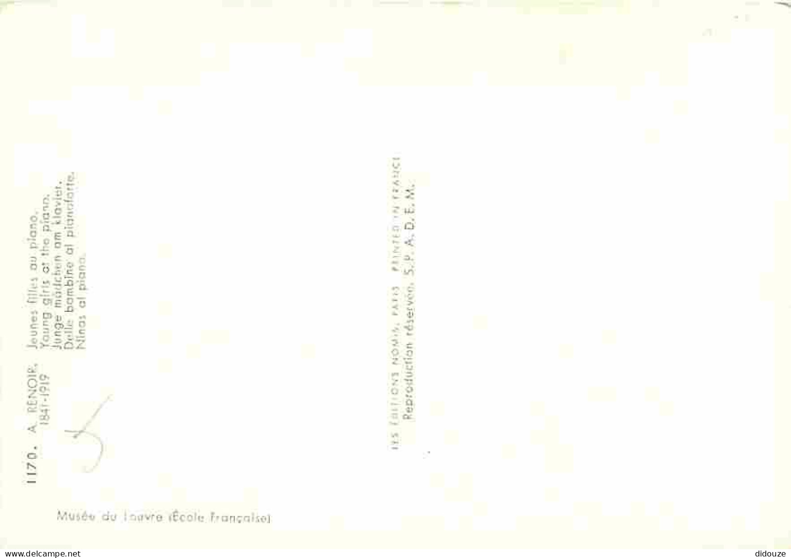 Art - Peinture - Pierre Auguste Renoir - Jeunes Filles Au Piano - Musée Du Louvre - CPM - Voir Scans Recto-Verso - Peintures & Tableaux