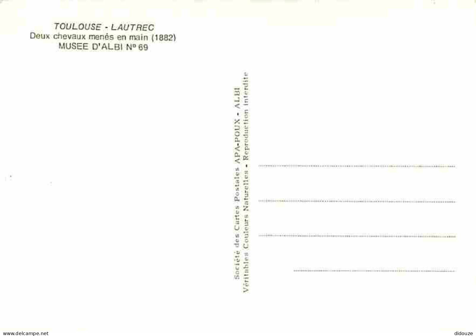 Art - Peinture - Toulouse Lautrec - Deux Chevaux Menés En Main - CPM - Voir Scans Recto-Verso - Peintures & Tableaux