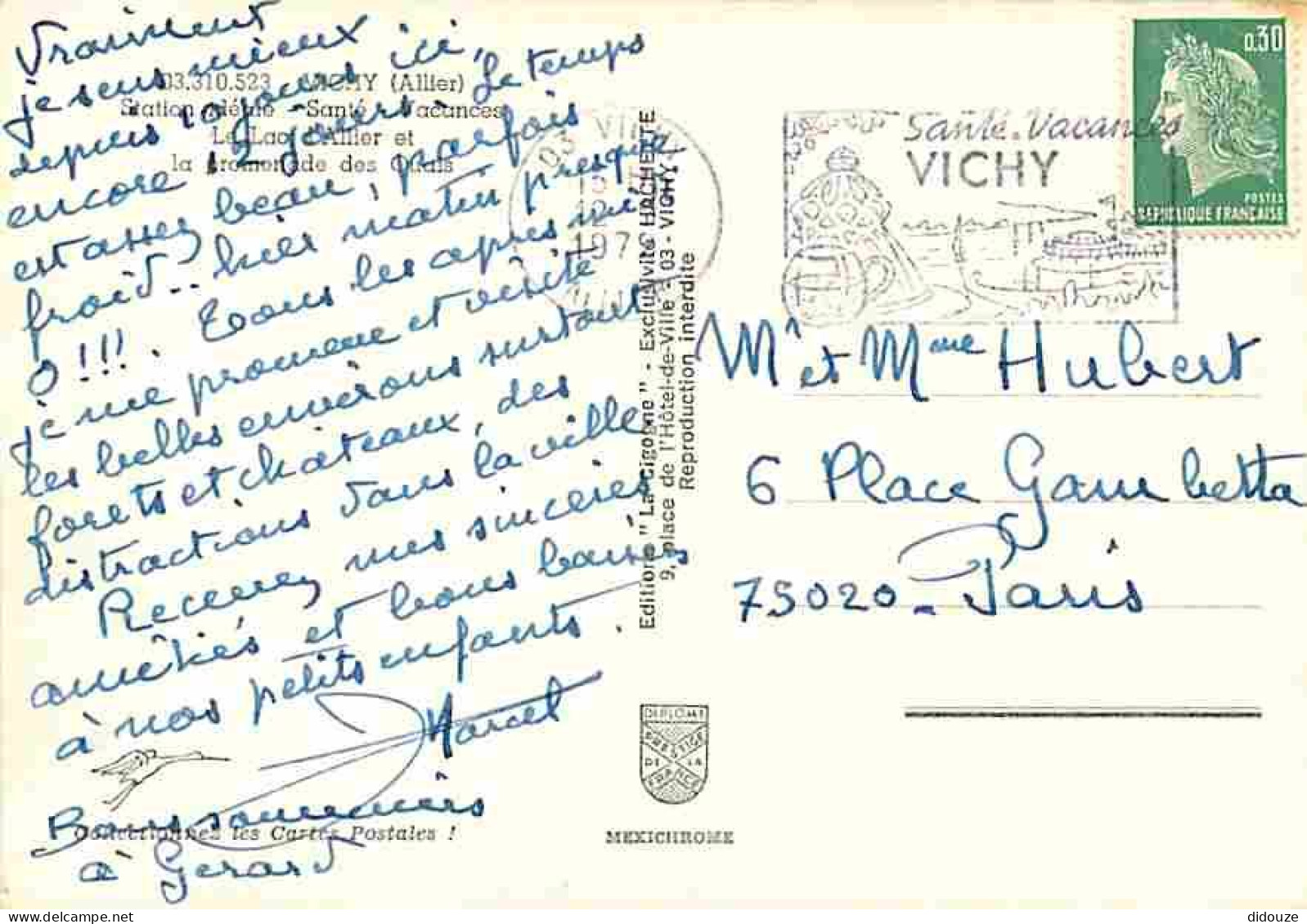 03 - Vichy - Le Lac D'Allier - La Promenade Des Quais - Fleurs - Flamme Postale - CPM - Voir Scans Recto-Verso - Vichy