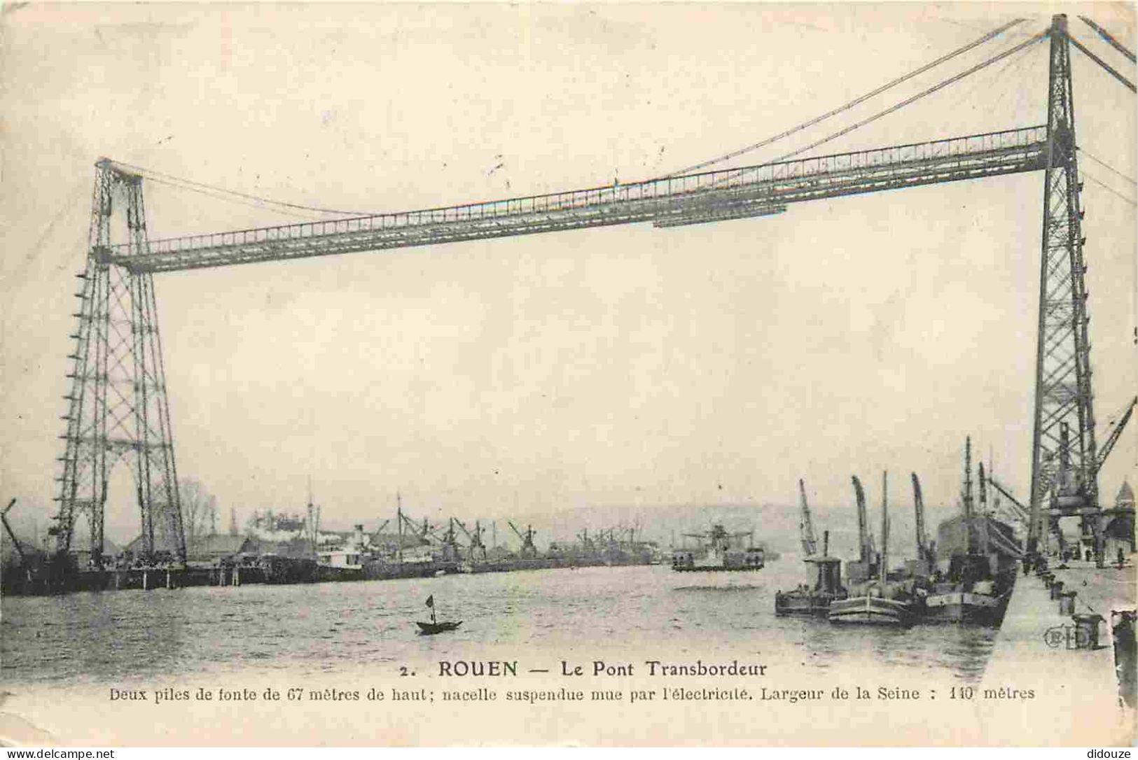 76 - Rouen - Le Pont Transbordeur - CPA - Oblitération Ronde De 1917 - Voir Scans Recto-Verso - Rouen