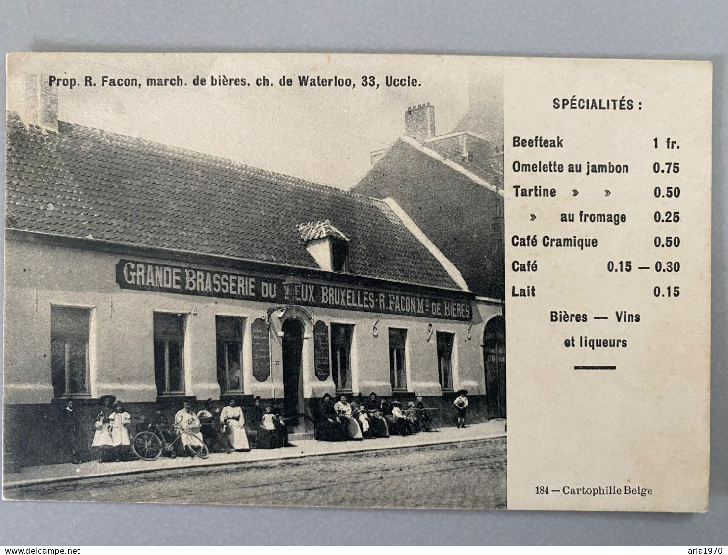 UCCLE  Grande Brasserie Du Vieux Bruxelles, Ch De Waterloo 33 ,Très Rare Carte Postale De Uccle - Uccle - Ukkel