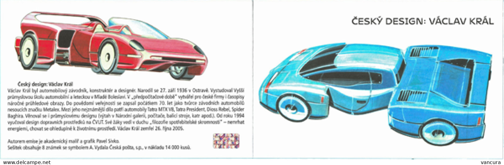 Booklet 1045 Czech Republic Czech Design Vaclav Kral 2019 - Autos