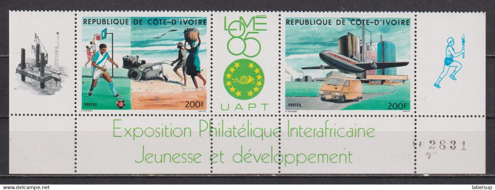 Lot De Timbres Neufs** De Côte D'Ivoire De 1985 YT 711 712 UATP Numéroté MNH - Ivory Coast (1960-...)