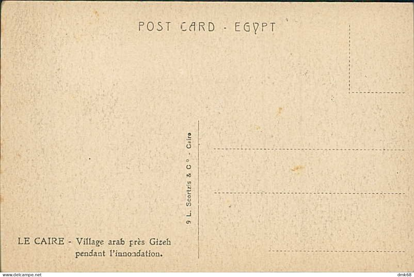 EGYPT - CAIRO - ARAB VILLAGE NEAR GIZA DURING THE INNONDATION  - EDIT SCORTZIS  - 1920s / STAMP (12691) - Caïro