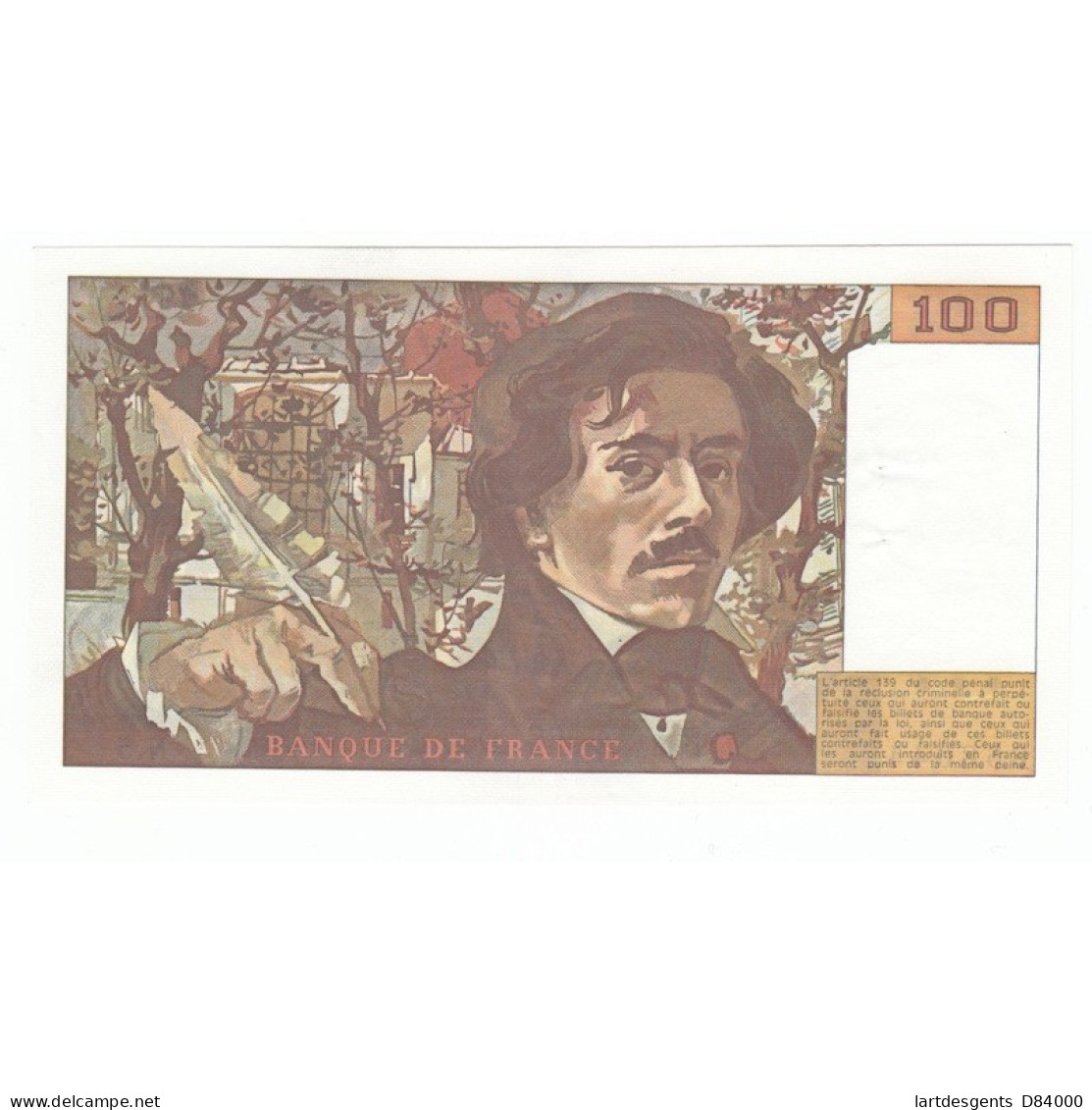 100 Francs Delacroix 1978 SUP - 100 F 1978-1995 ''Delacroix''