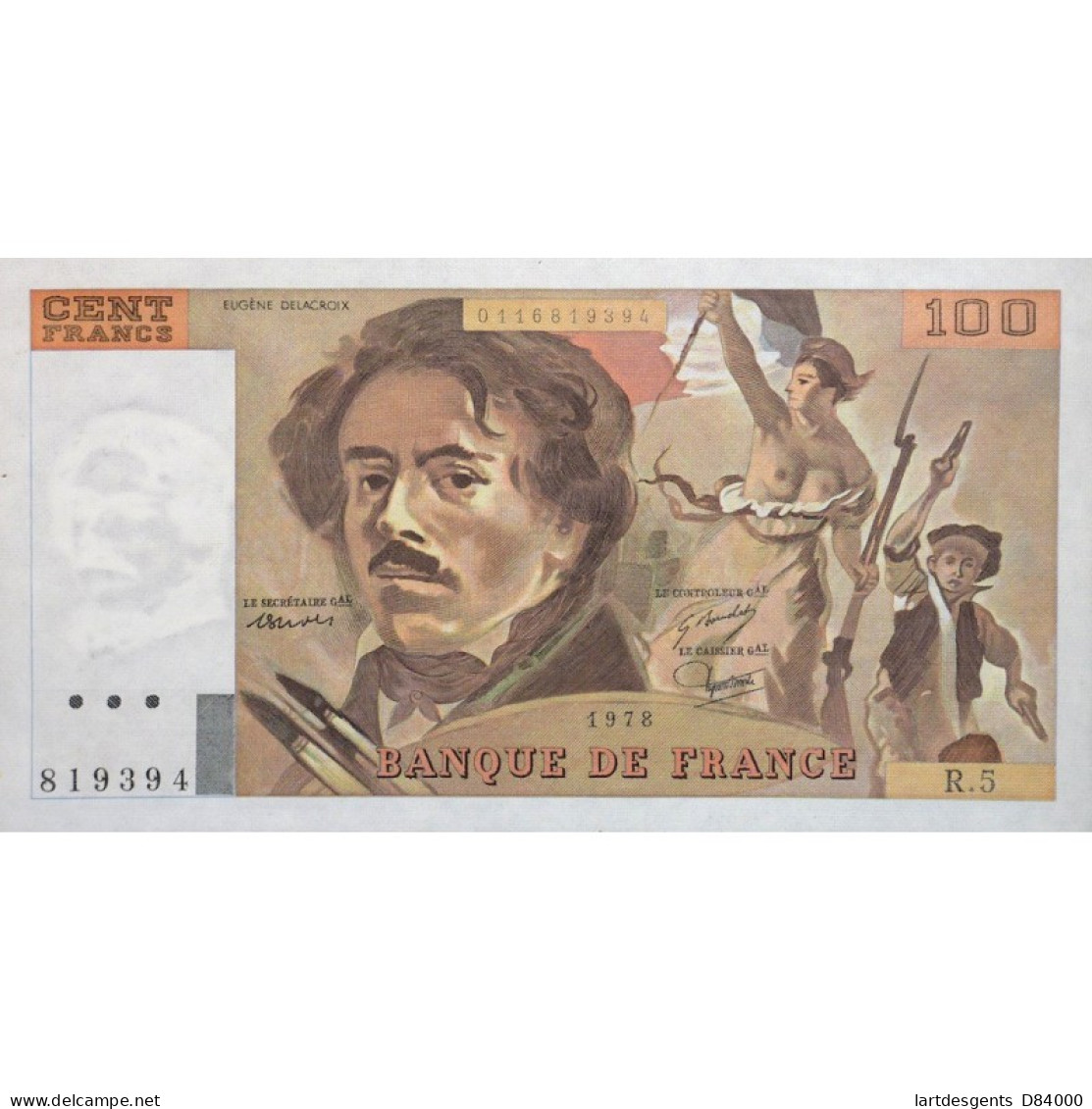 100 Francs Delacroix 1978 P/NEUF Alphabet R.5 - 100 F 1978-1995 ''Delacroix''