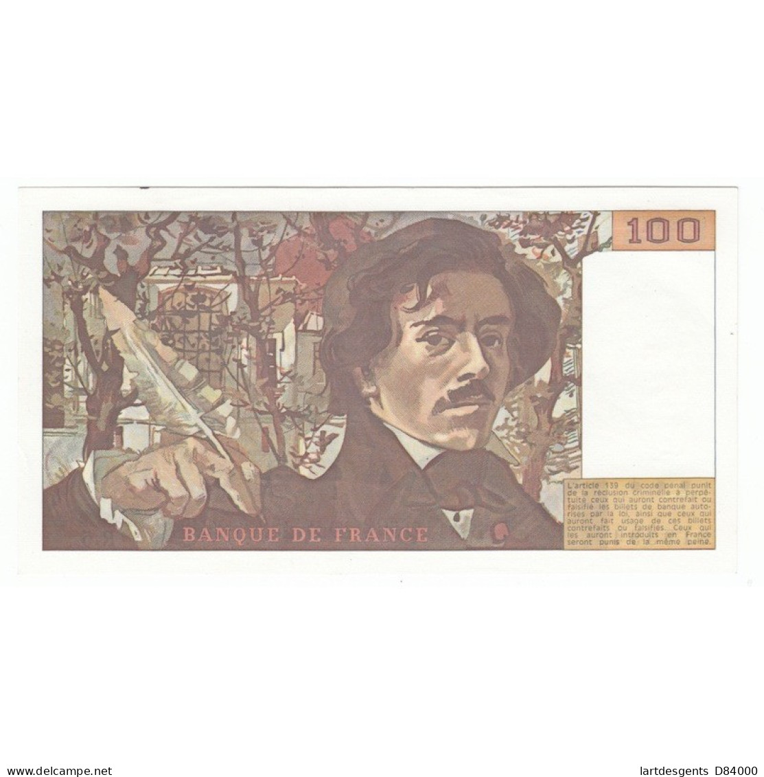 100 Francs Delacroix 1978 P/NEUF Alphabet R.5 - 100 F 1978-1995 ''Delacroix''