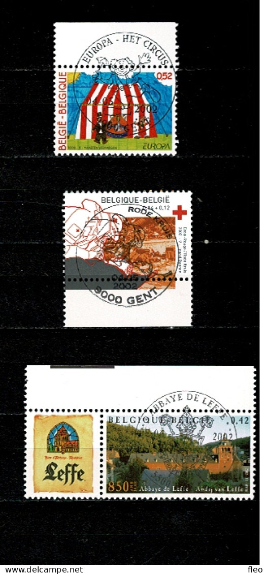 2002 3071 3072 3073 Postfris Met 1édag Stempel : HEEL MOOI ! MNH Avec Cachet 1er Jour " Europa Croix Rouge Leffe - Ungebraucht