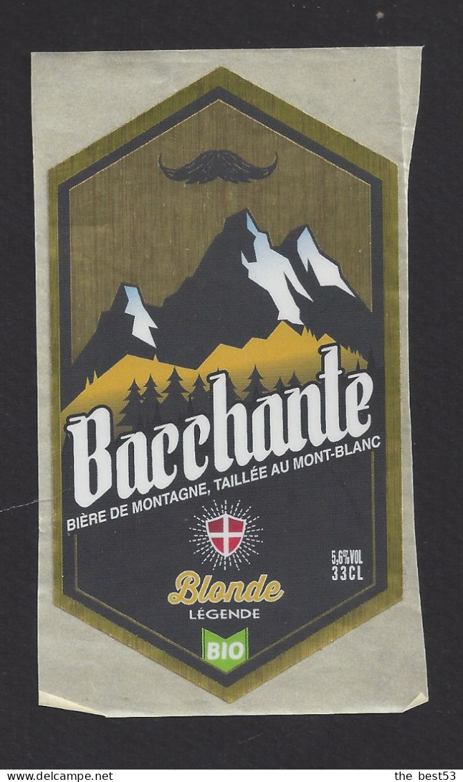 Etiquette De Bière Blonde 33 Cl  -  Brasserie Bacchante  à  Sallanches   (74) - Bier