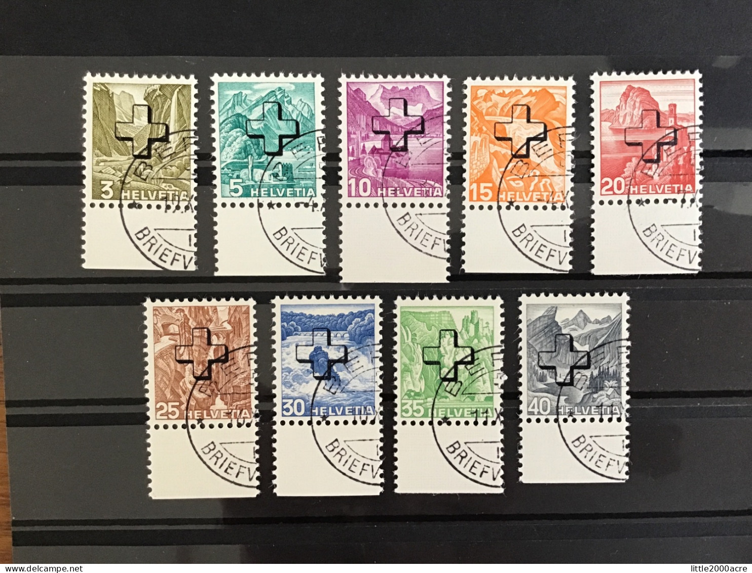 Switzerland 1938 Official Stamps Grilled Gum Used/CTO SG O381-9B Mi 28-36 - Dienstzegels