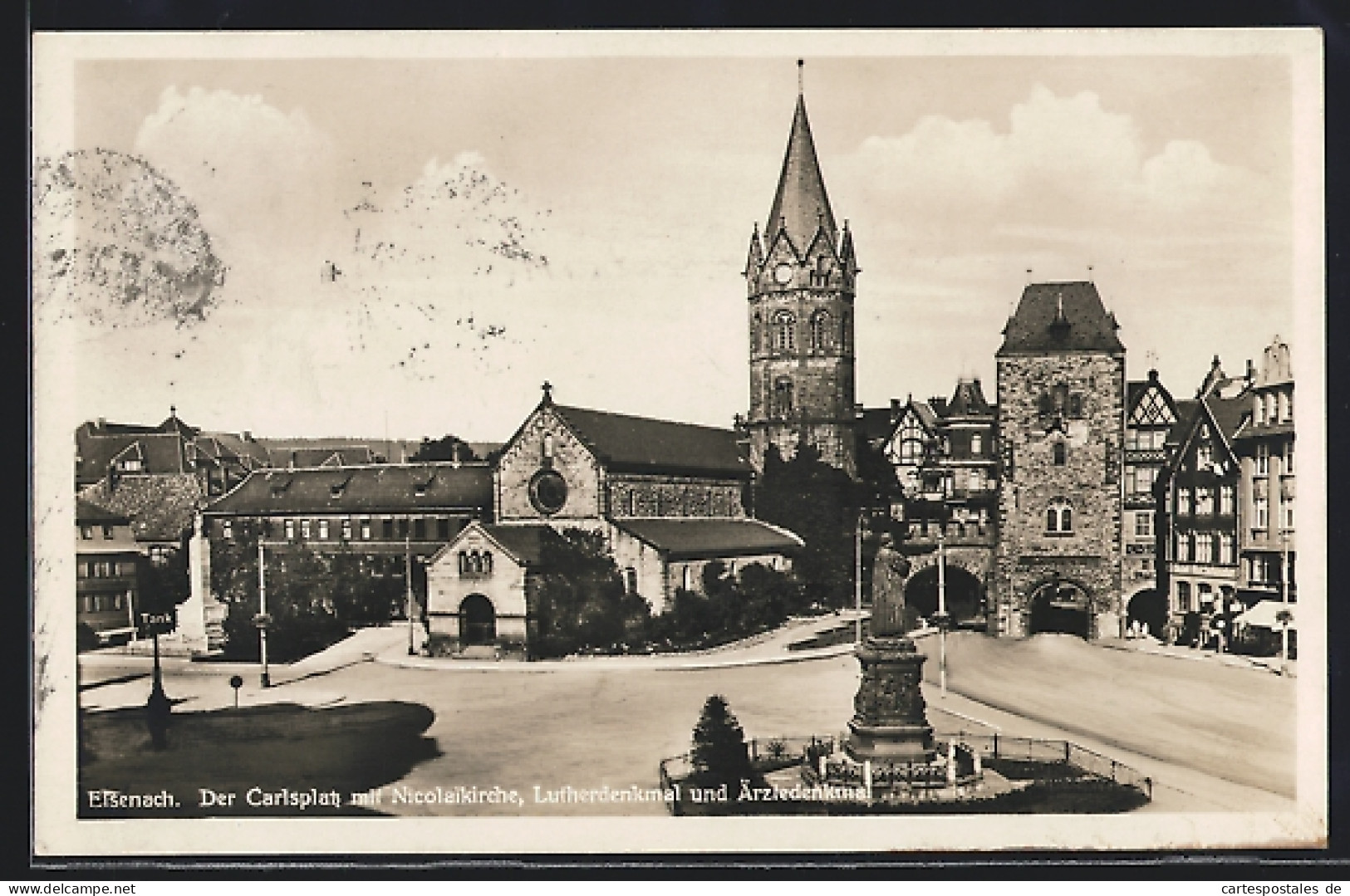 AK Eisenach, Carlsplatz Mit Nicolaikirche, Lutherdenkmal Und Ärztedenkmal  - Eisenach