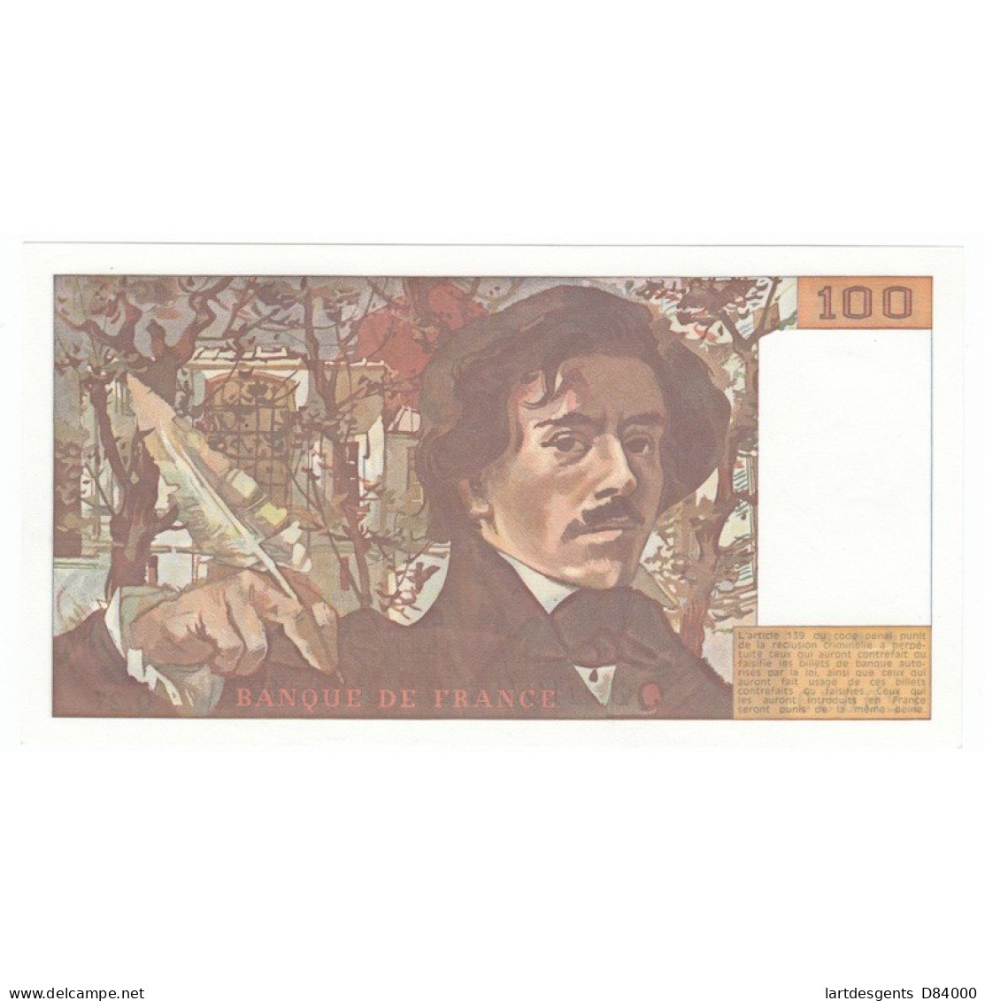 100 Francs Delacroix 1980 SPL Fayette 69.4a - 100 F 1978-1995 ''Delacroix''