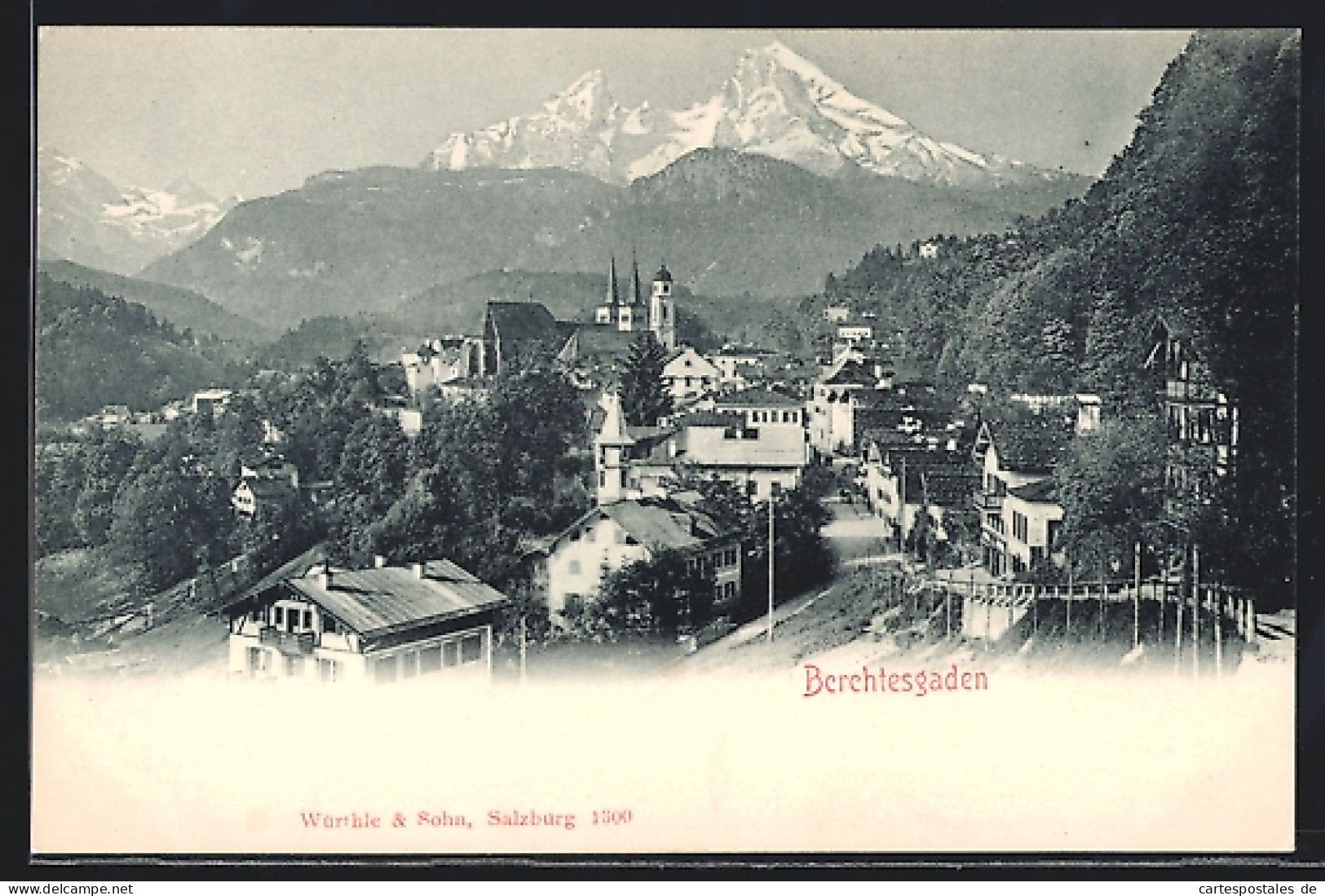 AK Berchtesgaden, Ortsansicht Mit Watzmann  - Berchtesgaden