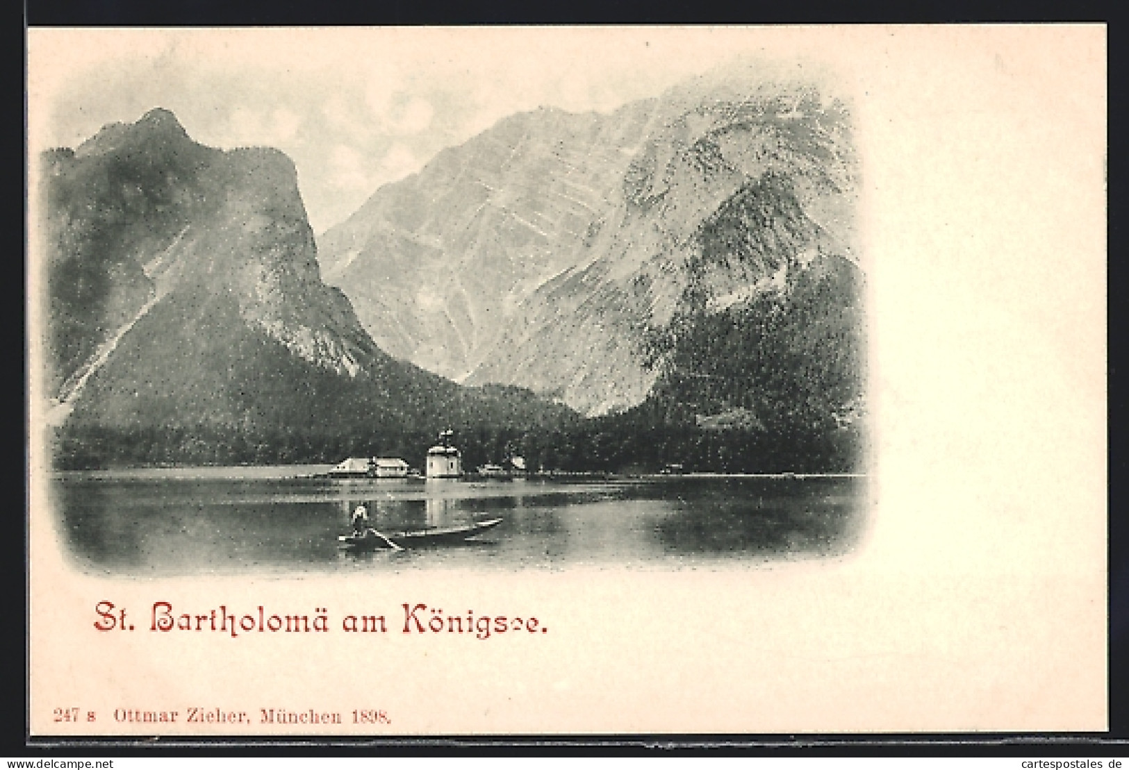 AK St. Bartholomä Am Königsee, Panorama Mit Kirche  - Sonstige & Ohne Zuordnung