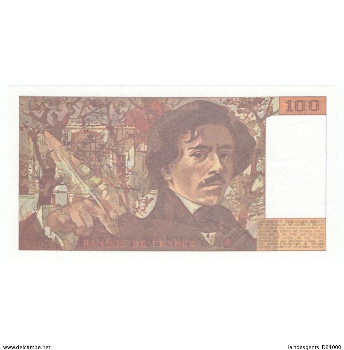 100 Francs Delacroix 1993 SUP+    ALPH. Q.207 - 100 F 1978-1995 ''Delacroix''