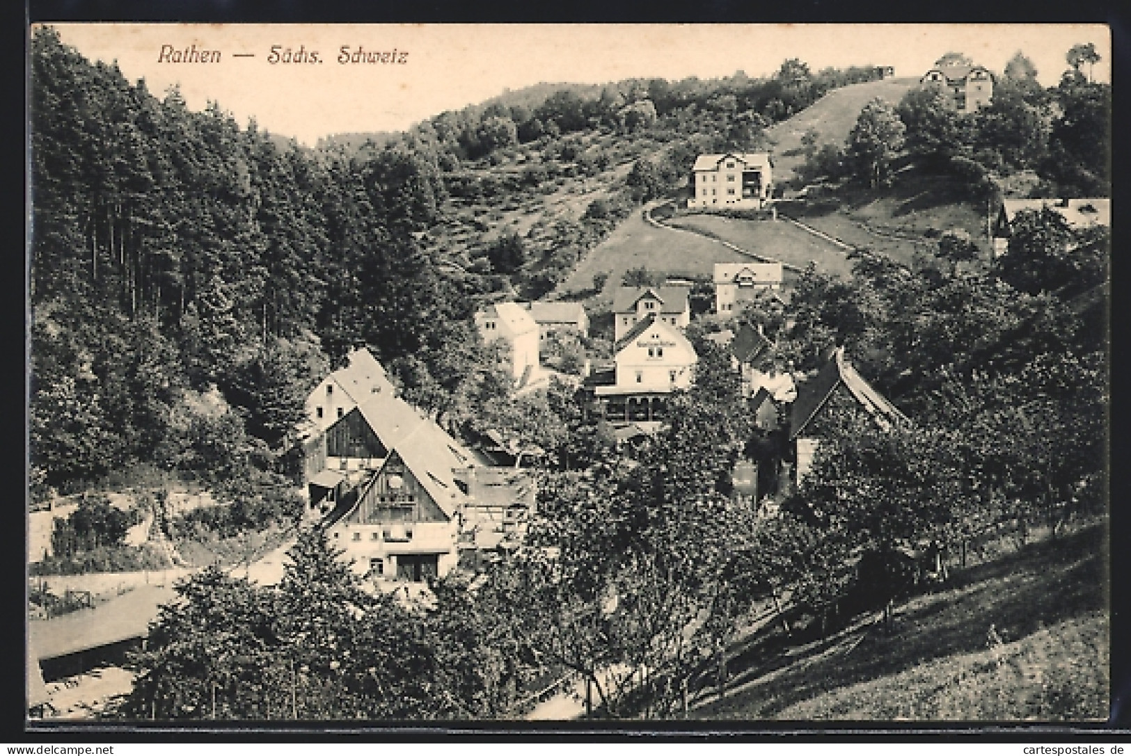 AK Rathen, Blick Auf Gasthaus Rathen  - Rathen