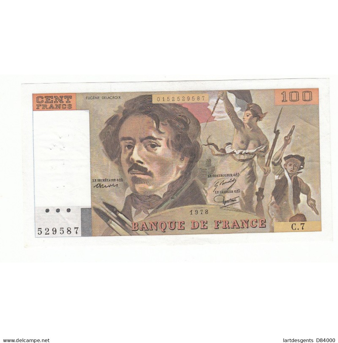 100 FRANCS DELACROIX 1978 TTB  Fayette 69.1d - 100 F 1978-1995 ''Delacroix''