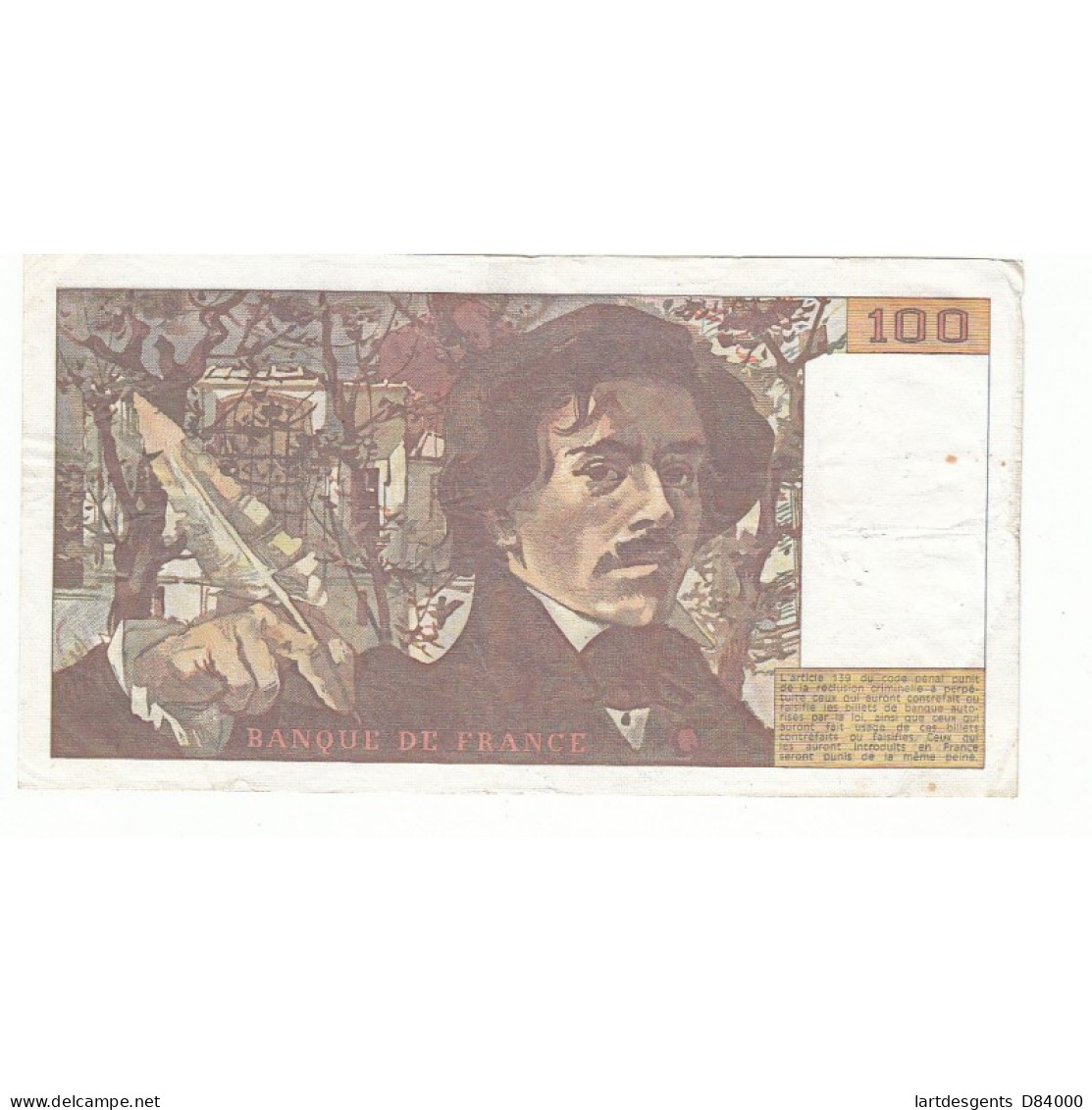 100 FRANCS DELACROIX 1978 TTB- Fayette 69.1b - 100 F 1978-1995 ''Delacroix''