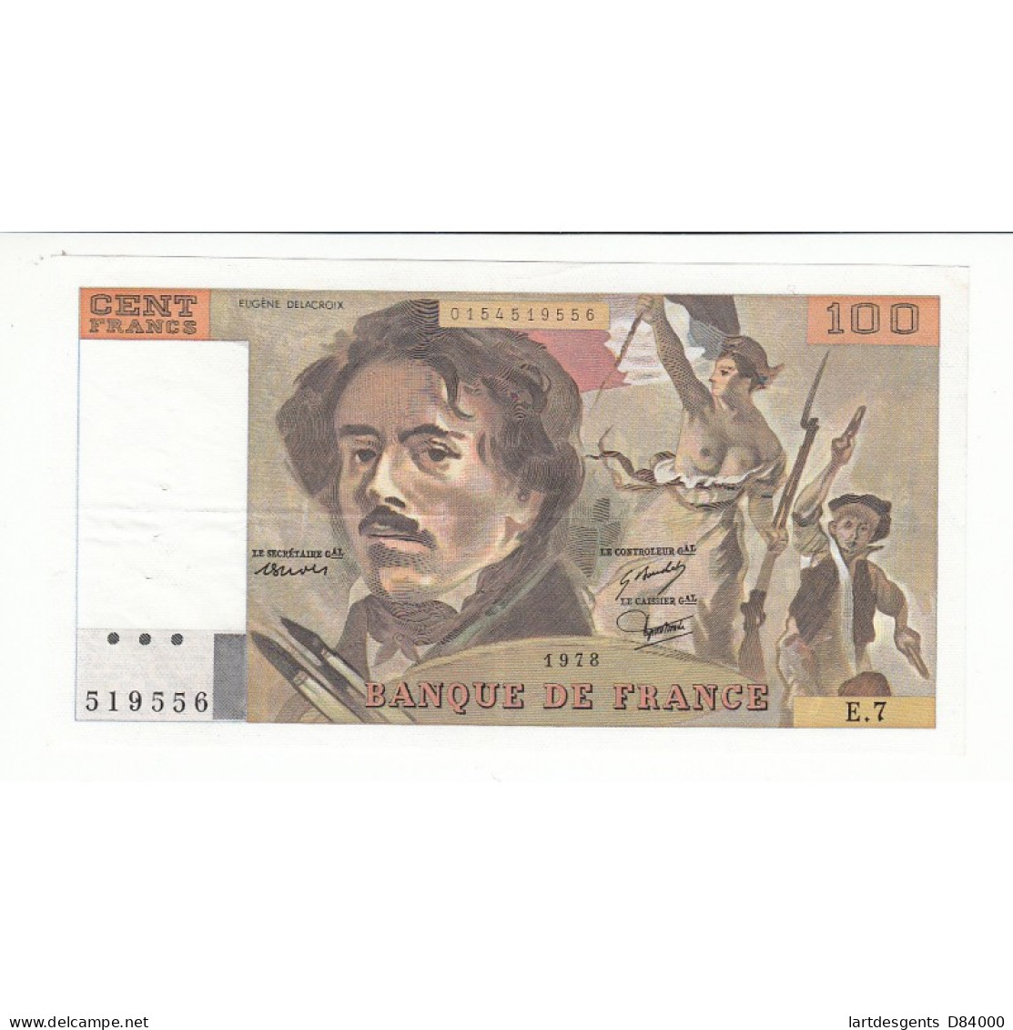 100 FRANCS DELACROIX 1978 TTB+ Fayette 69.1d - 100 F 1978-1995 ''Delacroix''