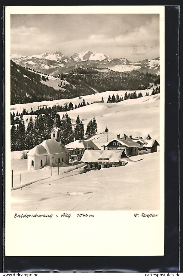 AK Balderschwang I. Allg., Ortsansicht Mit Kirche Im Schnee  - Other & Unclassified