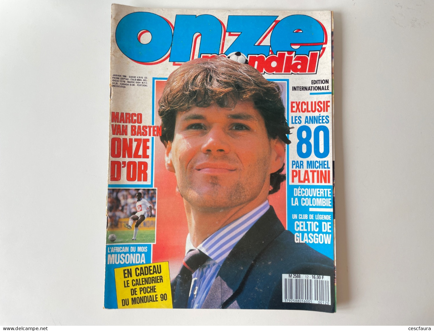 Revue Onze Mondial 01/1990. Sans Calendrier - Deportes