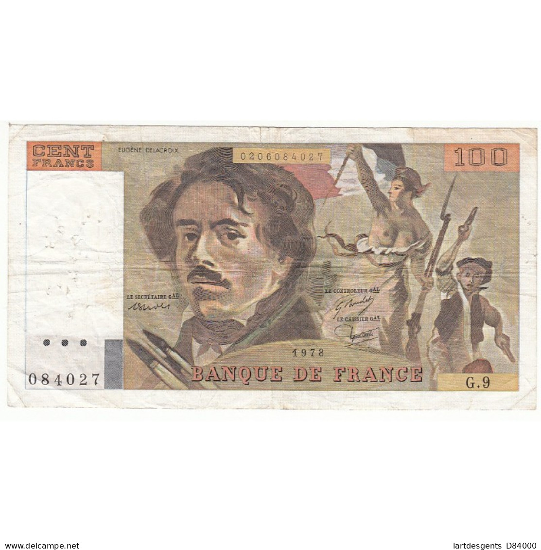 100 FRANCS DELACROIX 1978 TB Fayette 69.1g - 100 F 1978-1995 ''Delacroix''