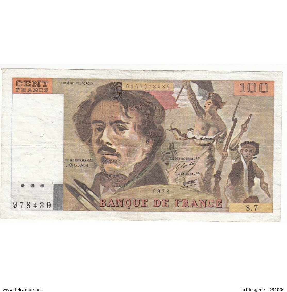 100 FRANCS DELACROIX 1978 TB Fayette 69.1d - 100 F 1978-1995 ''Delacroix''