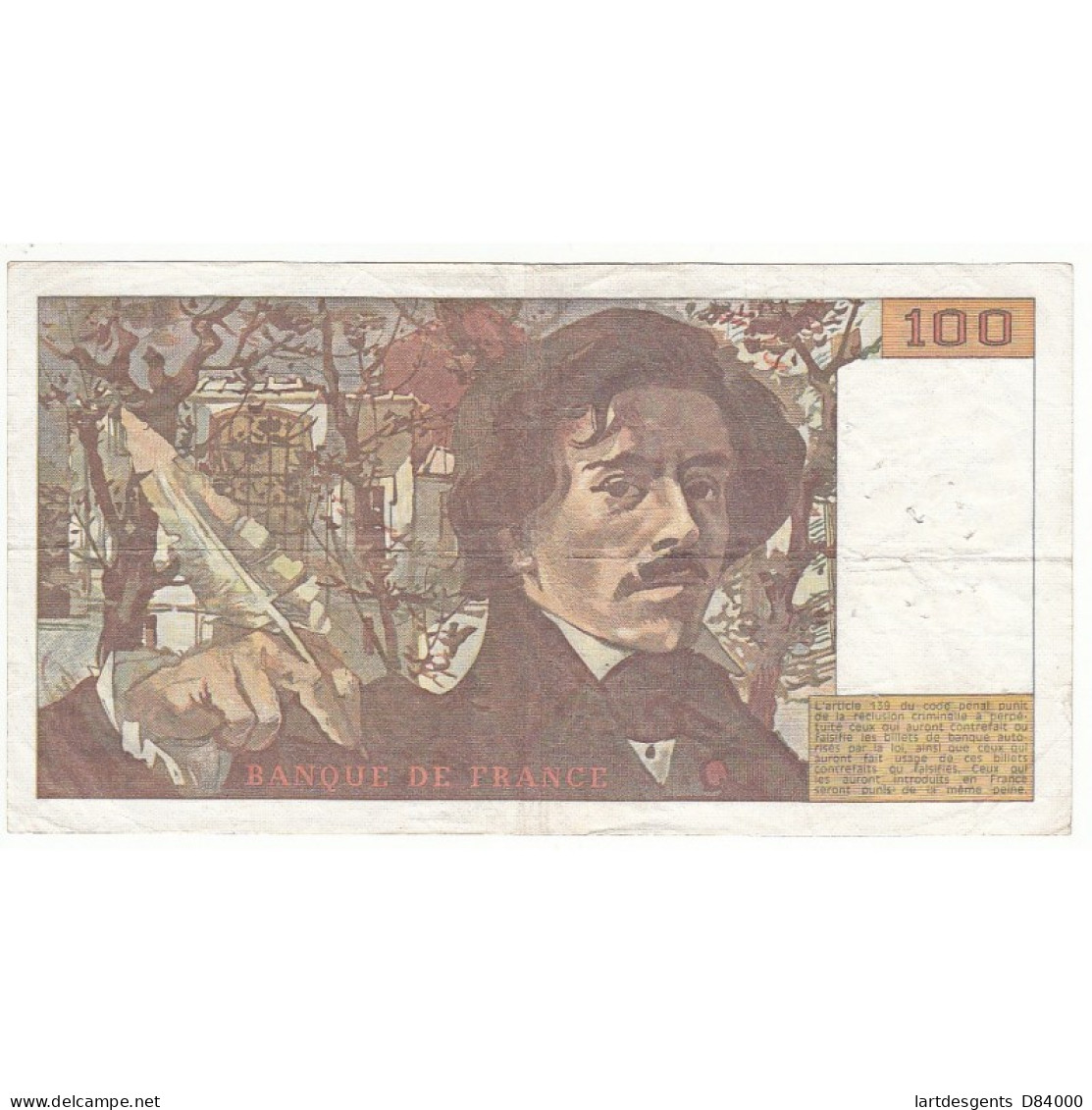 100 FRANCS DELACROIX 1978 TB Fayette 69.1d - 100 F 1978-1995 ''Delacroix''