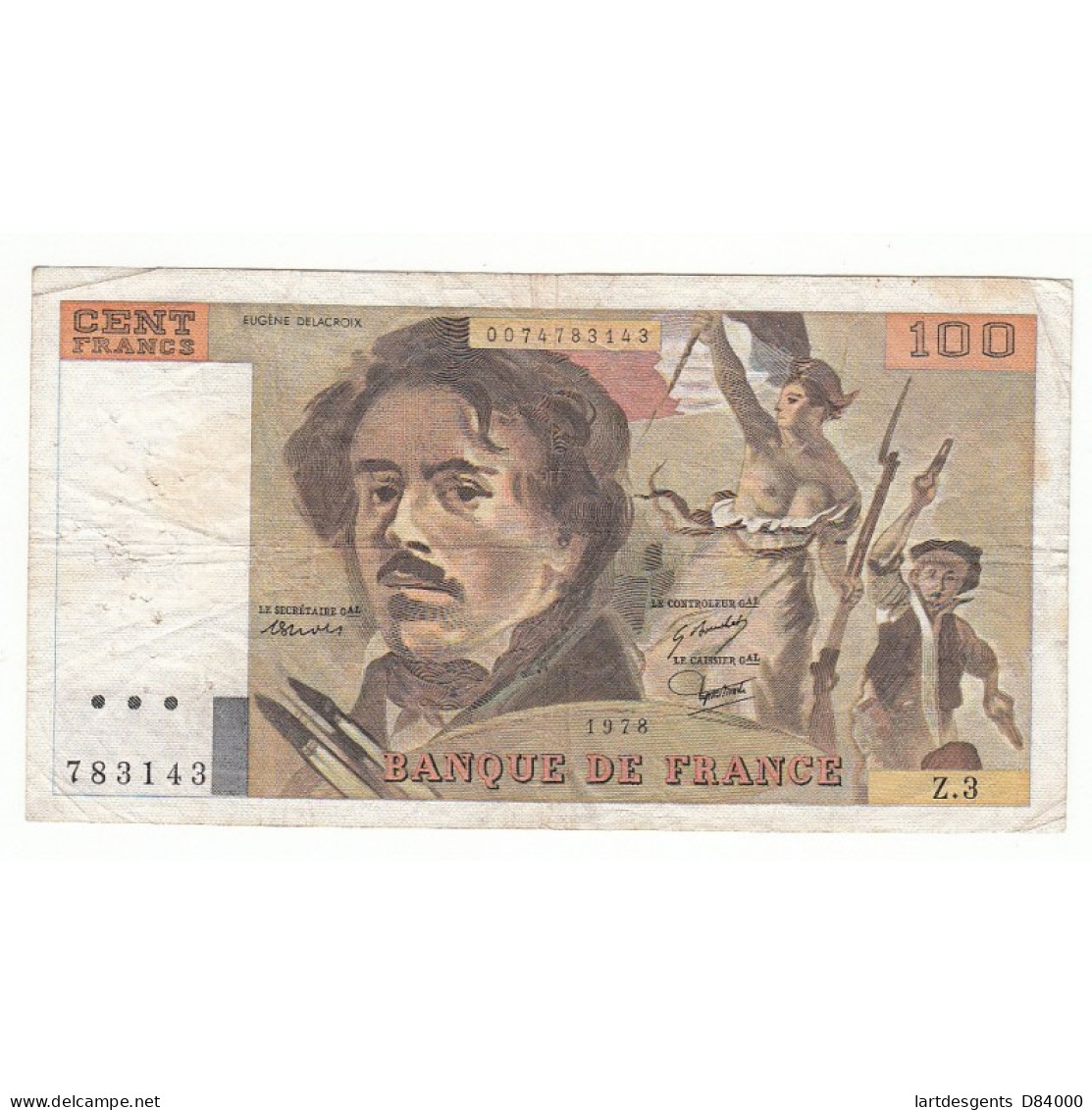 100 FRANCS DELACROIX 1978 TB  Fayette 69.1b - 100 F 1978-1995 ''Delacroix''