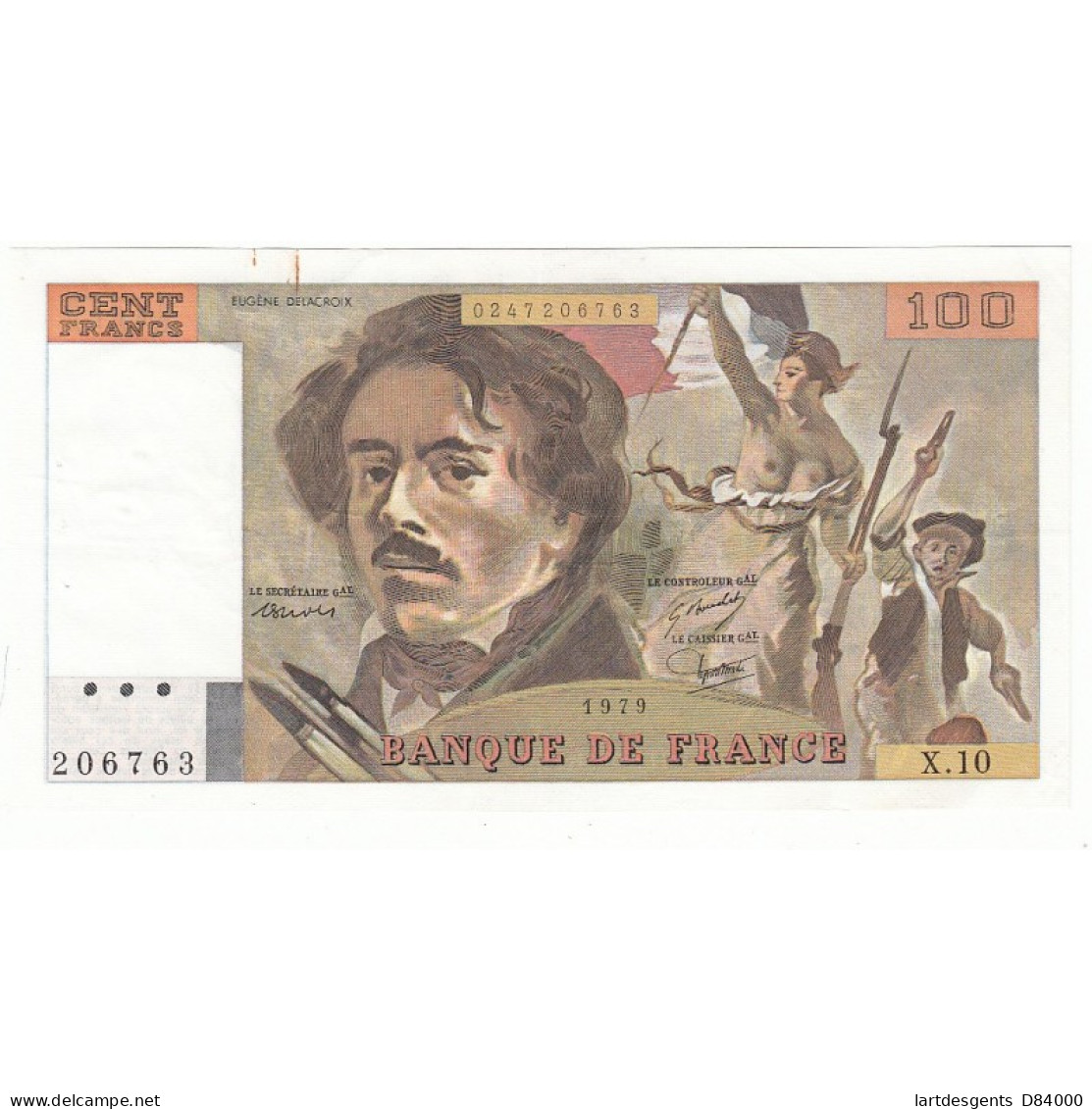 100 FRANCS DELACROIX 1979 TTB Fayette 69.2b M Fil - 100 F 1978-1995 ''Delacroix''