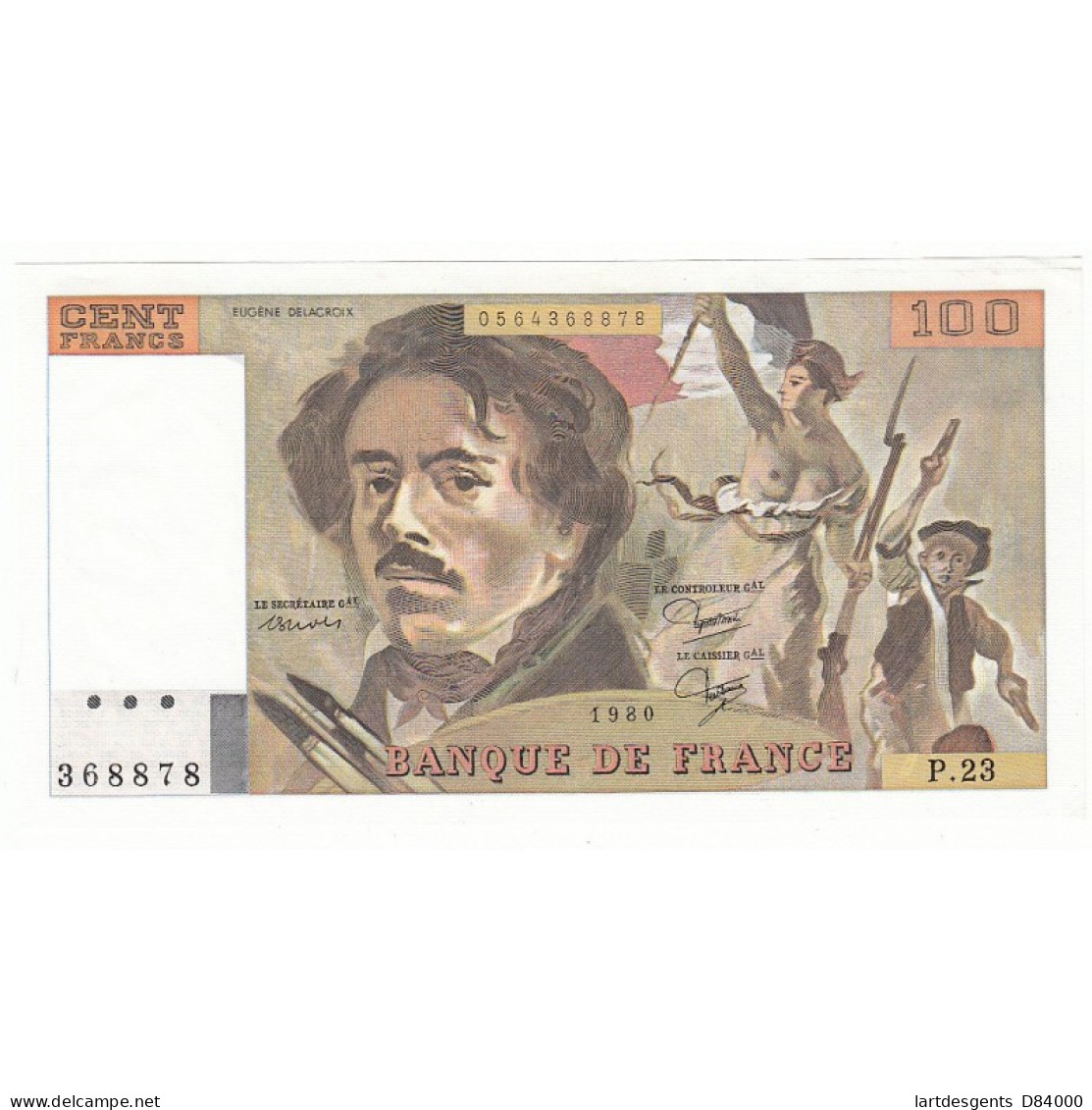 100 FRANCS DELACROIX 1980 SPL Fayette 69.4a - 100 F 1978-1995 ''Delacroix''