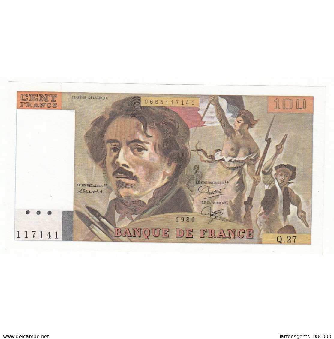 100 FRANCS DELACROIX 1980 SPL Fayette 69.4a - 100 F 1978-1995 ''Delacroix''