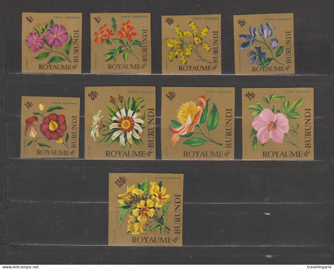 Burundi 1966 Various Flowers Airmail Set Imperforate MNH ** - Correo Aéreo