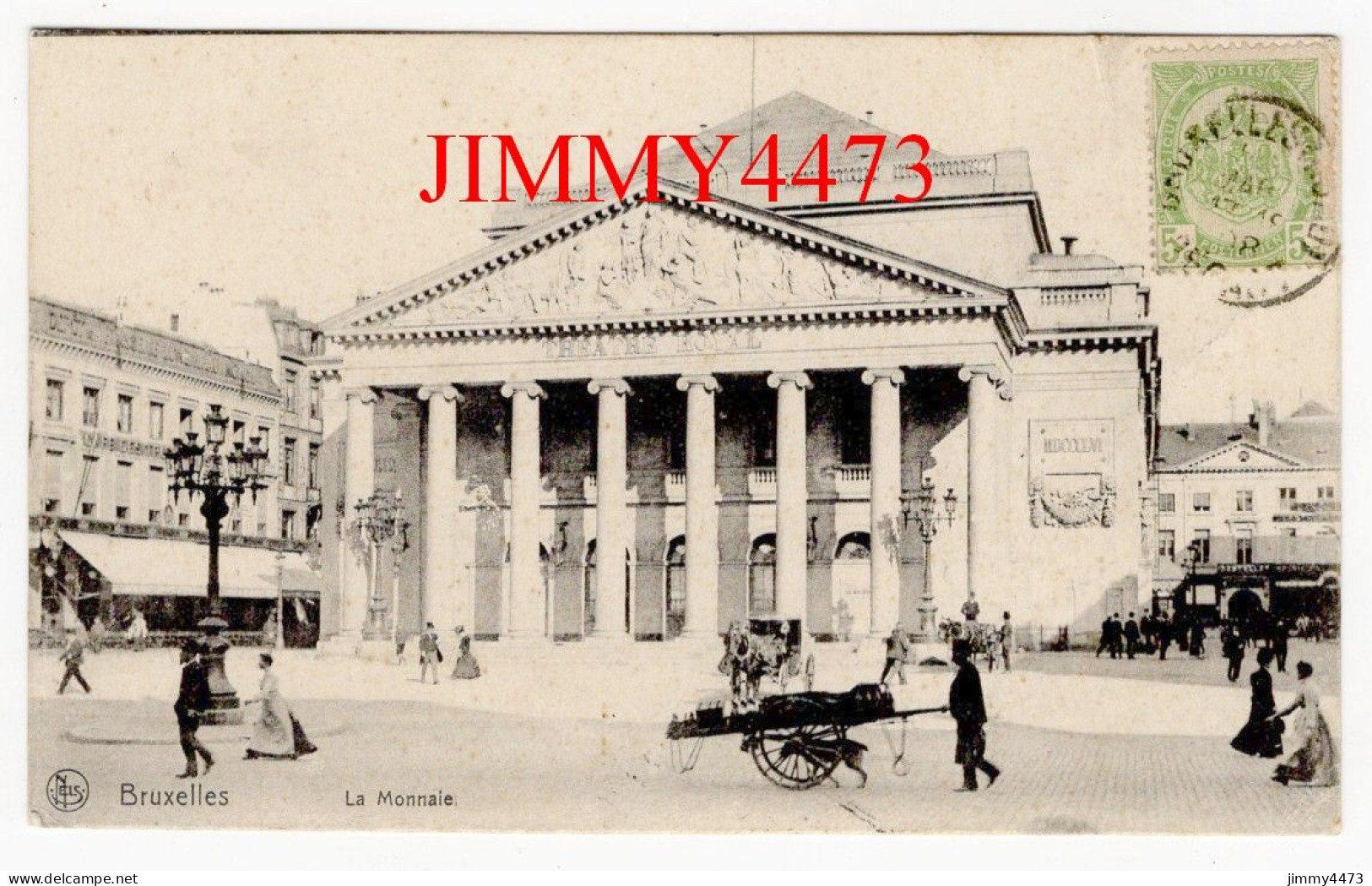 CPA - BRUXELLES En 1908 - La Monnaie ( Place Bien Animée ) Nels Bruxelles Série 1  N° 28 - Piazze