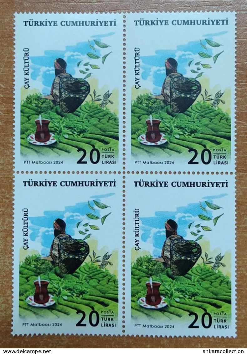 AC - TURKEY STAMP -  TEA CULTURE  MNH BLOCK OF FOUR RIZE, 15 MAY 2024 - Ungebraucht