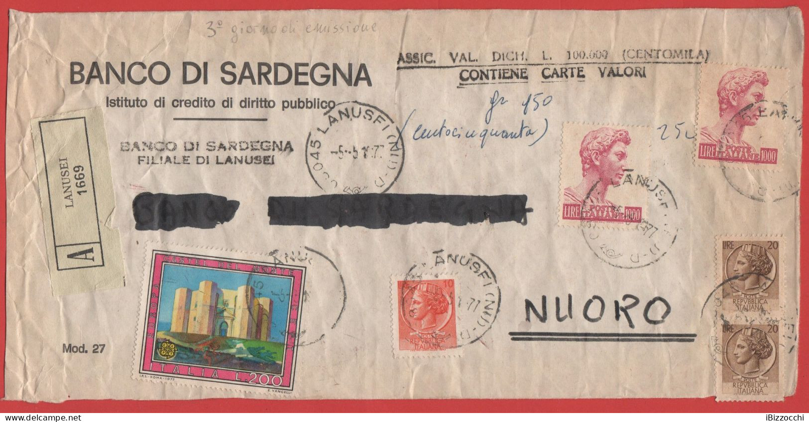 ITALIA - Storia Postale Repubblica - 1977 - 200 Turismo 22ª Emissione; Castel Del Monte + 10 Antica Moneta Siracusana + - 1981-90: Marcophilie