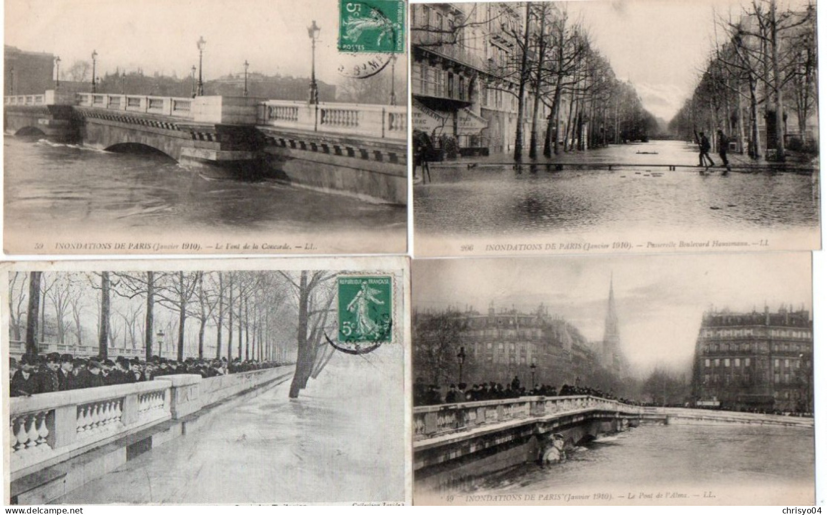 4V4Sb   Paris Lot De 13 Cpa Inondations De 1910 Diverses Même Correspondance - Paris Flood, 1910