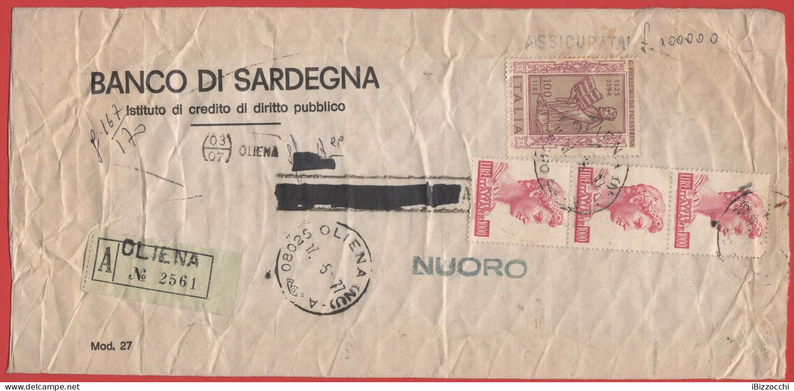 ITALIA - Storia Postale Repubblica - 1977 - 100 450º Anniversario Della Nascita Di Giovanni Pierluigi Da Palestrina; Fro - 1981-90: Storia Postale