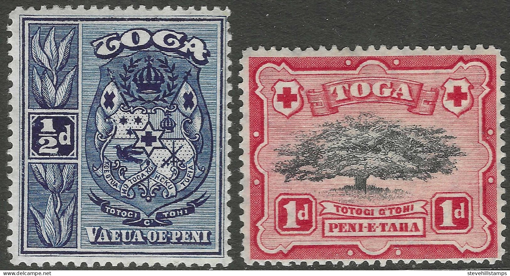 Tonga. 1897 Definitives. ½d, 1d MH. SG 38a, 39. M5071 - Tonga (...-1970)