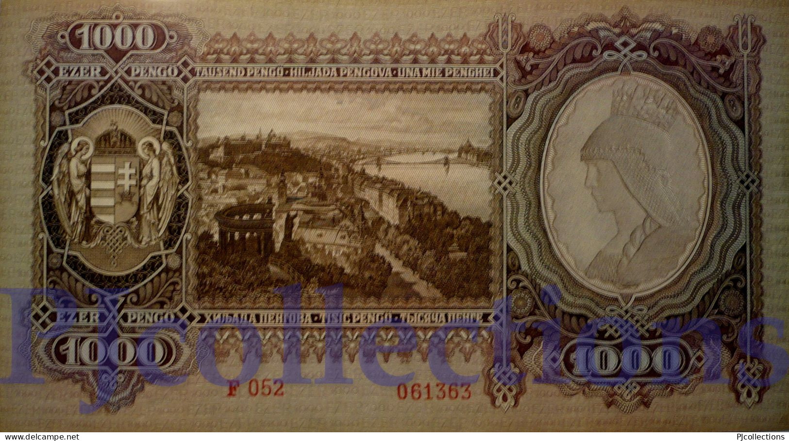 HUNGARY 1000 PENGO 1943 PICK 116 AU/UNC - Hongarije