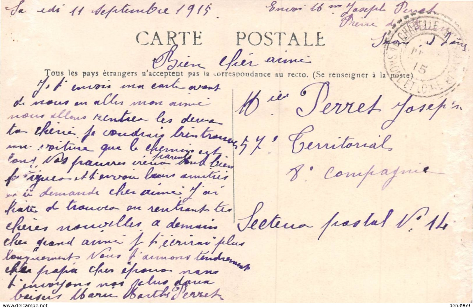 La CHAPELLE-SAINT-SAUVEUR (Saône-et-Loire) - Ferme De Bouabe - Voyagé 1915 (2 Scans) - Andere & Zonder Classificatie
