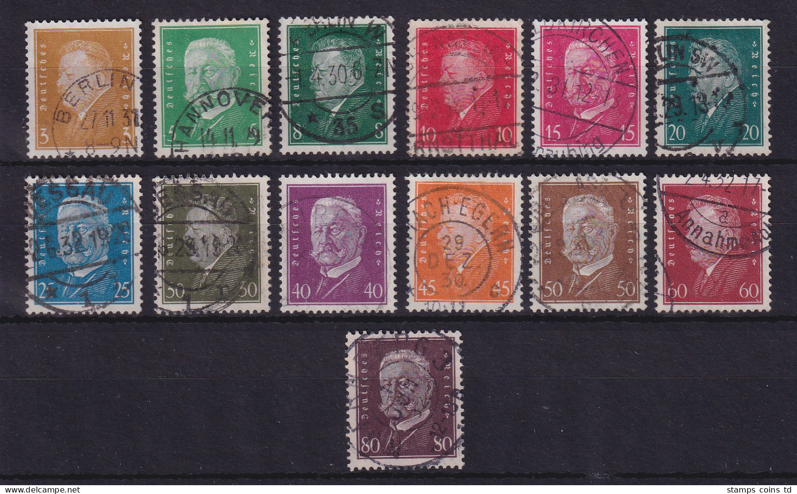 Dt. Reich 1928 Reichspräsidenten Mi.-Nr. 410-422 Schön Gestempelt - Used Stamps