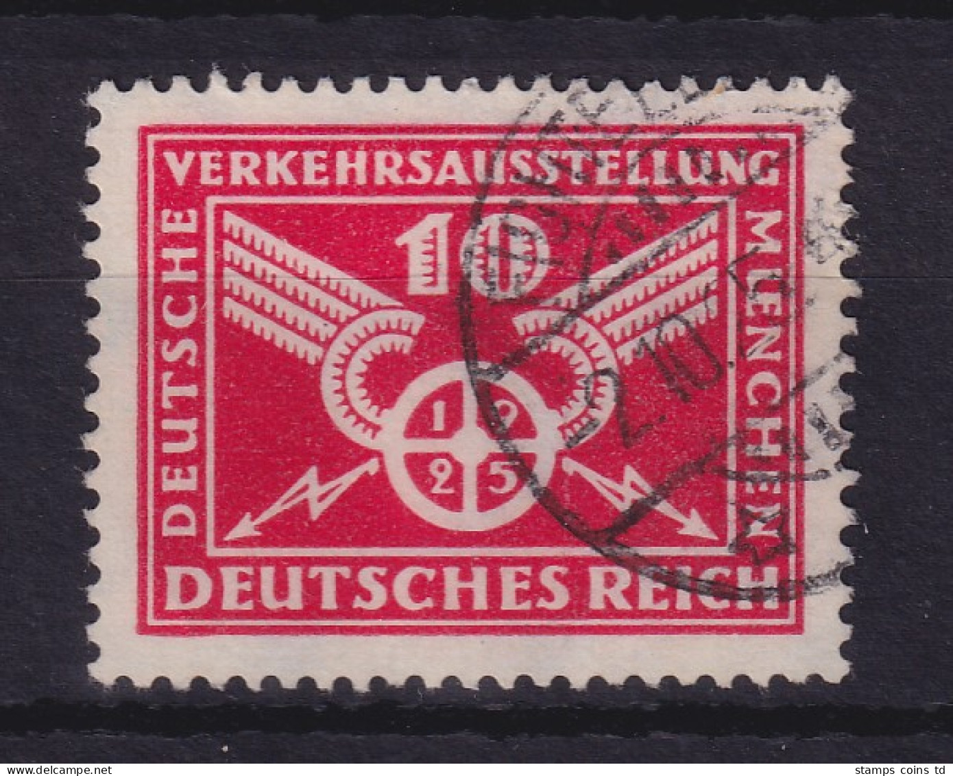 Dt. Reich 1925 Verkehrsausstellung München 10 Pf Mi.-Nr. 371Y Gestempelt - Usati