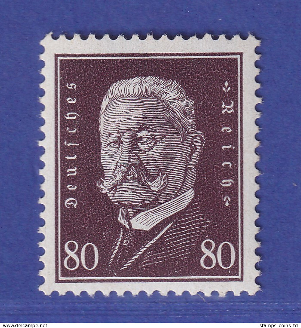 Dt. Reich 1928 Reichspräsident Hindenburg 80 Pf Mi.-Nr. 422 Postfrisch ** - Unused Stamps