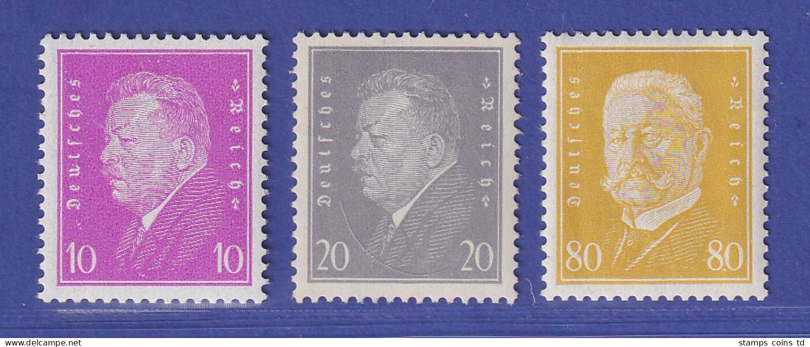 Dt. Reich 1930 Reichspräsidenten Mi.-Nr. 435-437 Postfrisch ** - Ongebruikt