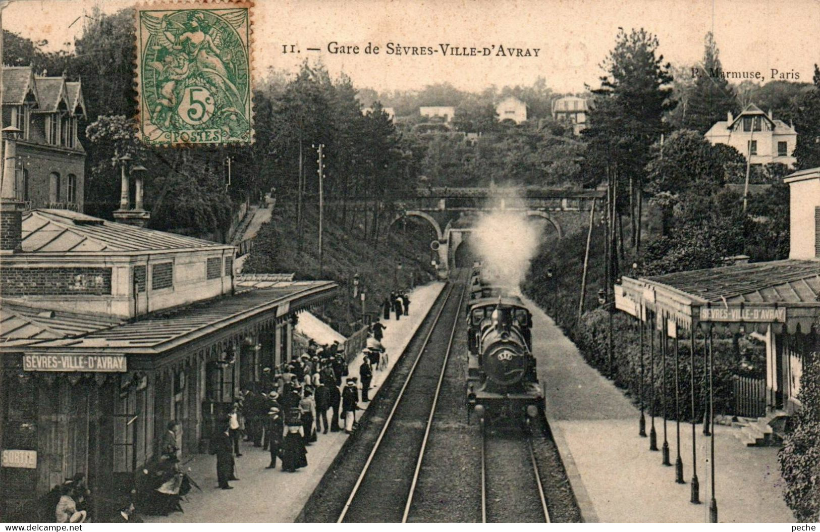 N°2603 W -cpa Gare De Sèvres Ville D'Avray - Stations With Trains