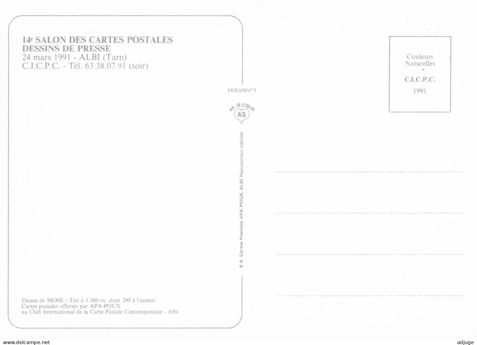CPM-81- ALBI - Salon National Des Cartes Postales Mars 1991- Illustrateur MOSE **TBE - Exhibitions